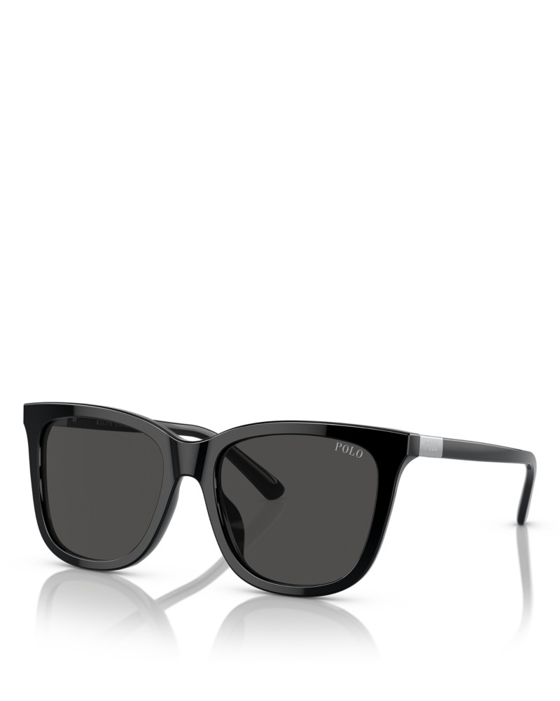 Polo Ralph Lauren Square Sunglasses, 55mm in Shiny Black