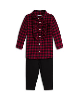 Girls' Plaid Twill Shirt & Jersey Legging Set - Baby