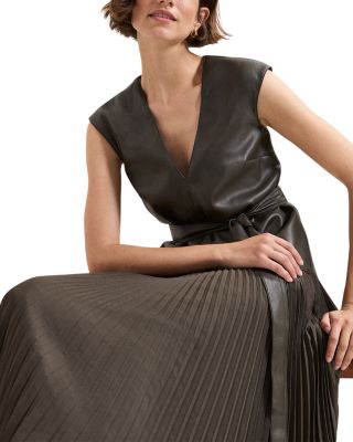 Aria Faux Leather Drop Waist Dress