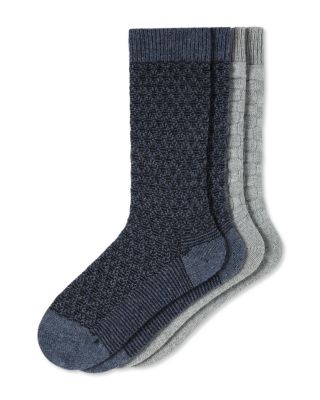 Textured Crew Socks, 2-Pack