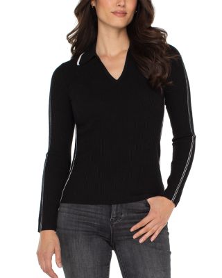 V Neck Collared Sweater