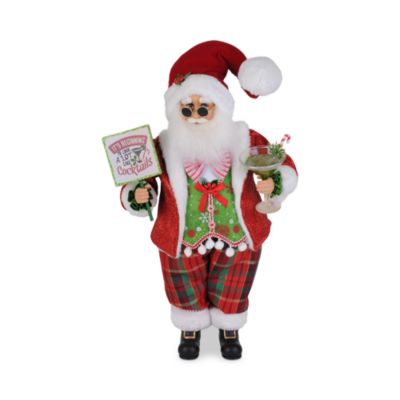 Christmas Cocktails Santa Figurine
