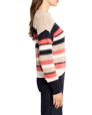 Speckled Knit Striped Sweater