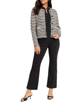 Striped Fringe Mix Femme Knit Jacket