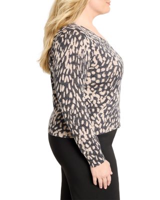 Wild Dot Buttoned Up Pullover Sweater