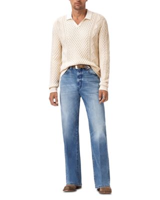 Haynes Open Collar Cable Polo Sweater