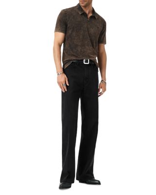 Carsten Open Collar Denim Polo Shirt