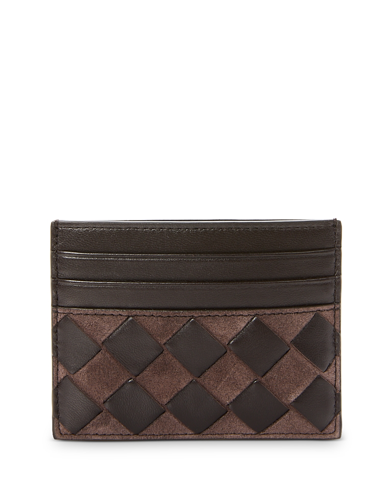 Bottega Veneta Intrecciato Credit Card Case In Brown