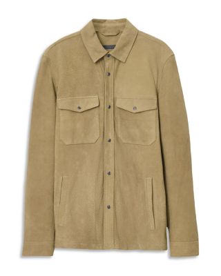 Jonah Herringbone Suede Shirt