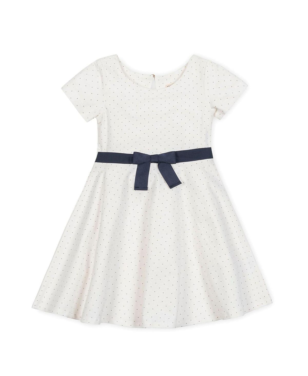 Hope & Henry Girls' Organic Short Sleeve Lightweight Knit Skater Dress - Little Kid, Big Kid