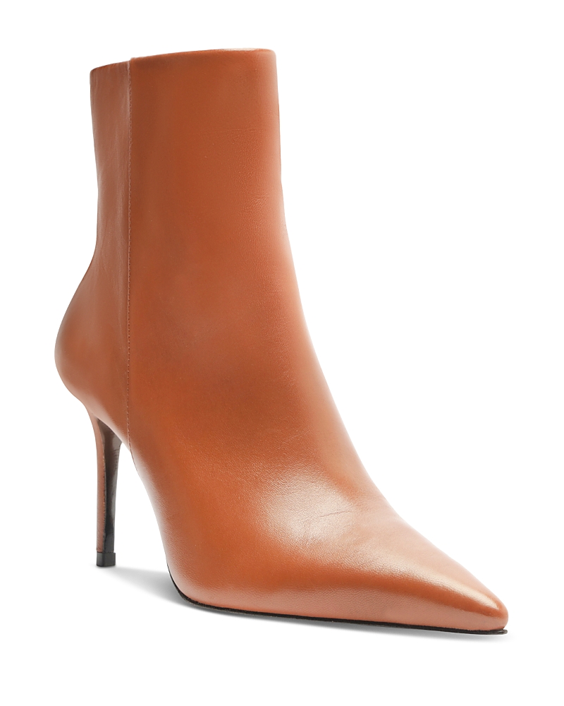 Schutz Mikki Casual Pointed Toe Genuine Calf Hair Bootie In Orange