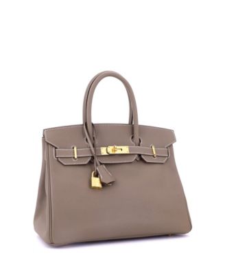  Birkin 30 Handbag Grey Epsom with Gold Hardware