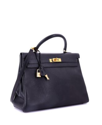  Kelly 35 Handbag Black Ardennes with Gold Hardware