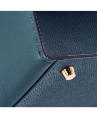 Kelly 32 Handbag Blue Epsom with Gold Hardware