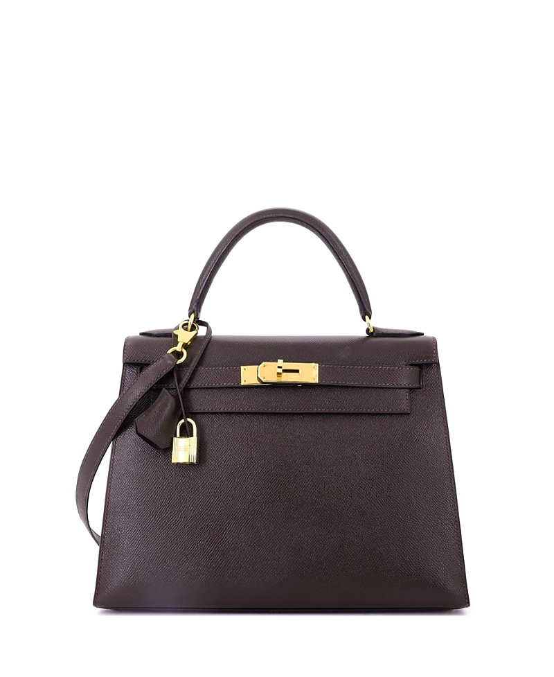 Pre-owned Pre-owned Hermes Hermes Kelly 28 Handbag Brown Courchevel With Gold Hardware