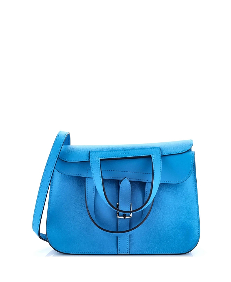 Pre-owned Pre-owned Hermes Hermes 25 Halzan Bag Evercolor In Blue