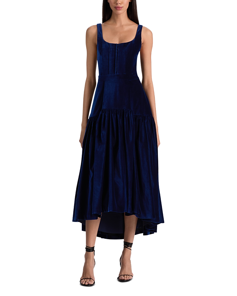 Alice and Olivia Diana Velvet Midi Dress