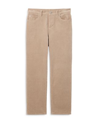 Corduroy High Rise Ankle Jeans in Biscuit