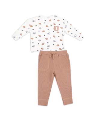 Boys' Footballs & Stars 2 Piece Waffle Knit Drop Sleeve Pocket Tee & Joggers Set - Baby, Little Kid