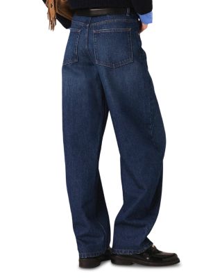 Balloon Jeans with Martingale in Blue