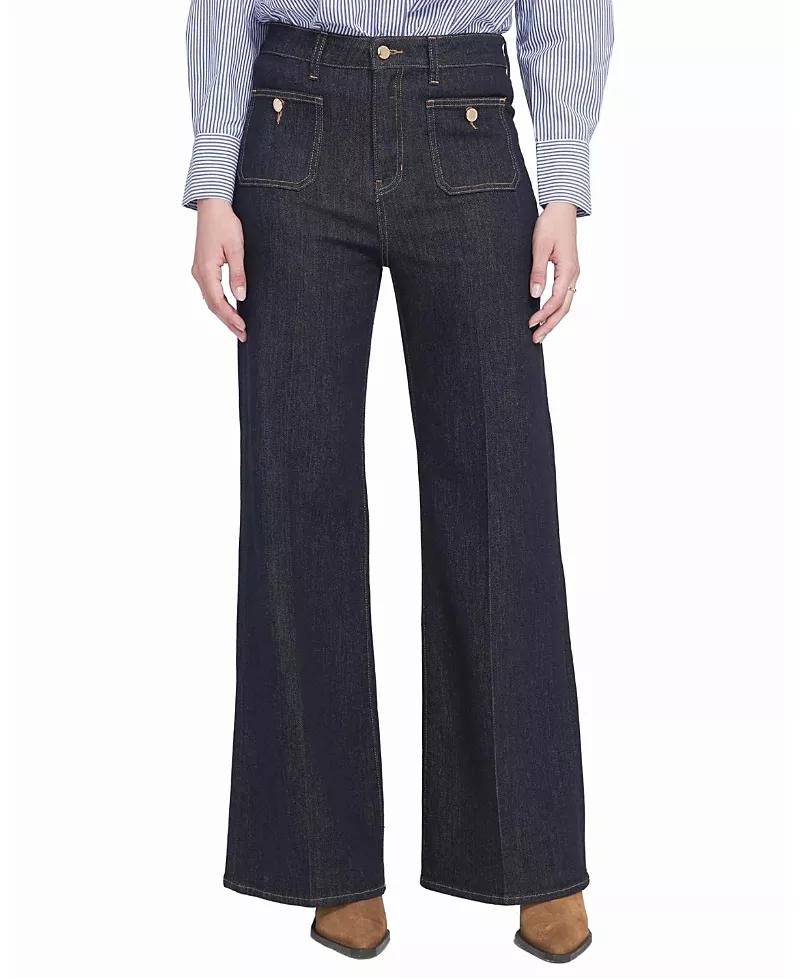 Elle Collection Dark Wash Patch Pocket Wide Leg Jean