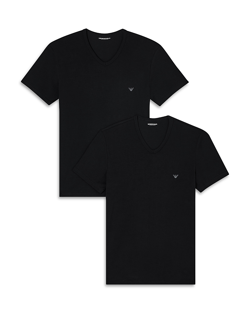 Emporio Armani V-Neck Stretch Tees, 2-Pack