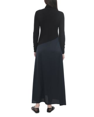 Mixed Media Turtleneck Dress