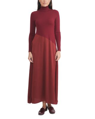 Mixed Media Turtleneck Dress