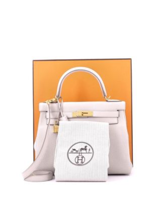 Kelly 28 Handbag Light Togo with Gold Hardware