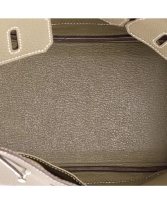 Birkin 25 Handbag Grey Togo with Palladium Hardware