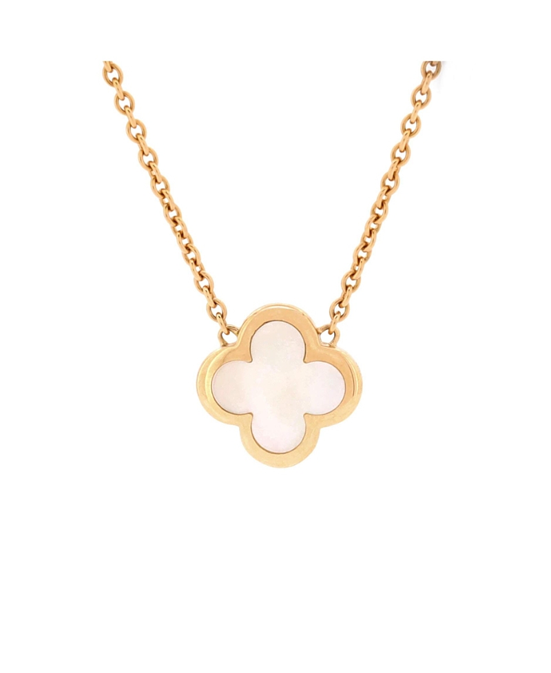 Pre-owned Pre-owned Van Cleef & Arpels Van Cleef & Arpels Pure Alhambra Pendant Necklace 18k Gold And Mother Of Pearl