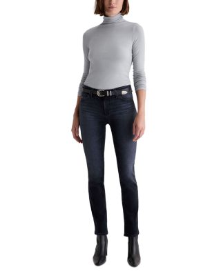 Mari Mid Rise Slim Straight Jeans in Glitch