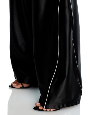 Mid Rise Trackpants With Reflective Piping