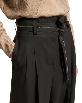 パンツ Peserico Pleated Wide-Leg Trousers With Hidden Front Closure Peserico Wide Waistband Pleated Trousers | Bloomingdale's