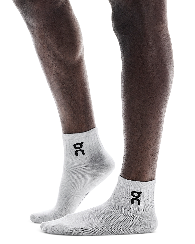 On Unisex Logo Mid Socks, Pack Of 3 In Gray