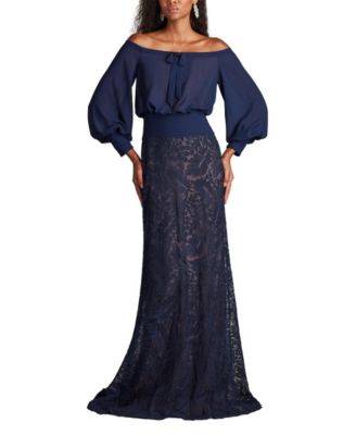 Azura Off-Shoulder Blouson Embroidered Gown