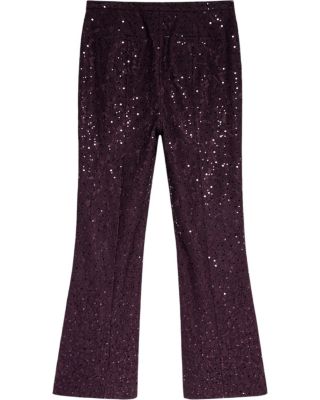 Women's Sequin Lace Flared Trousers