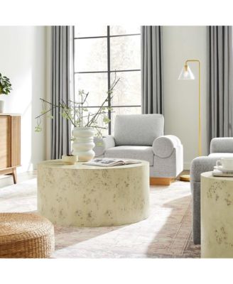 Cosmos 35" Round Burl Wood Coffee Table