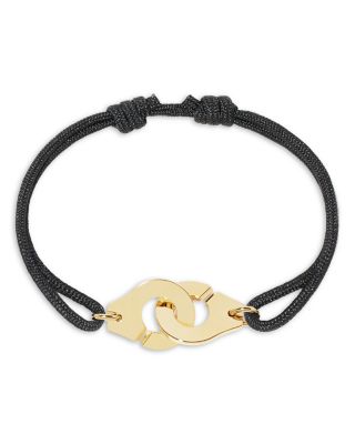 Interlocking Charm Cord Slider Bracelet in 18K Yellow Gold