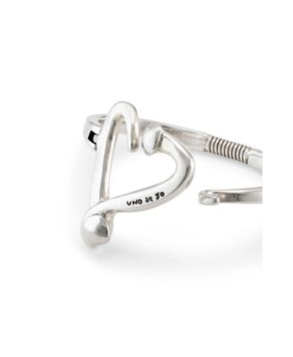  Sterling Silver Plated with Nailed Heart Visible Spring Bracelet