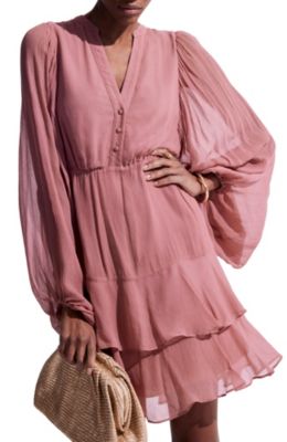 Women's Ruffle Boho Mini Dress