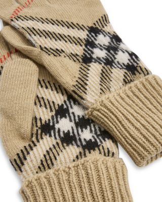 Check Cashmere Blend Gloves