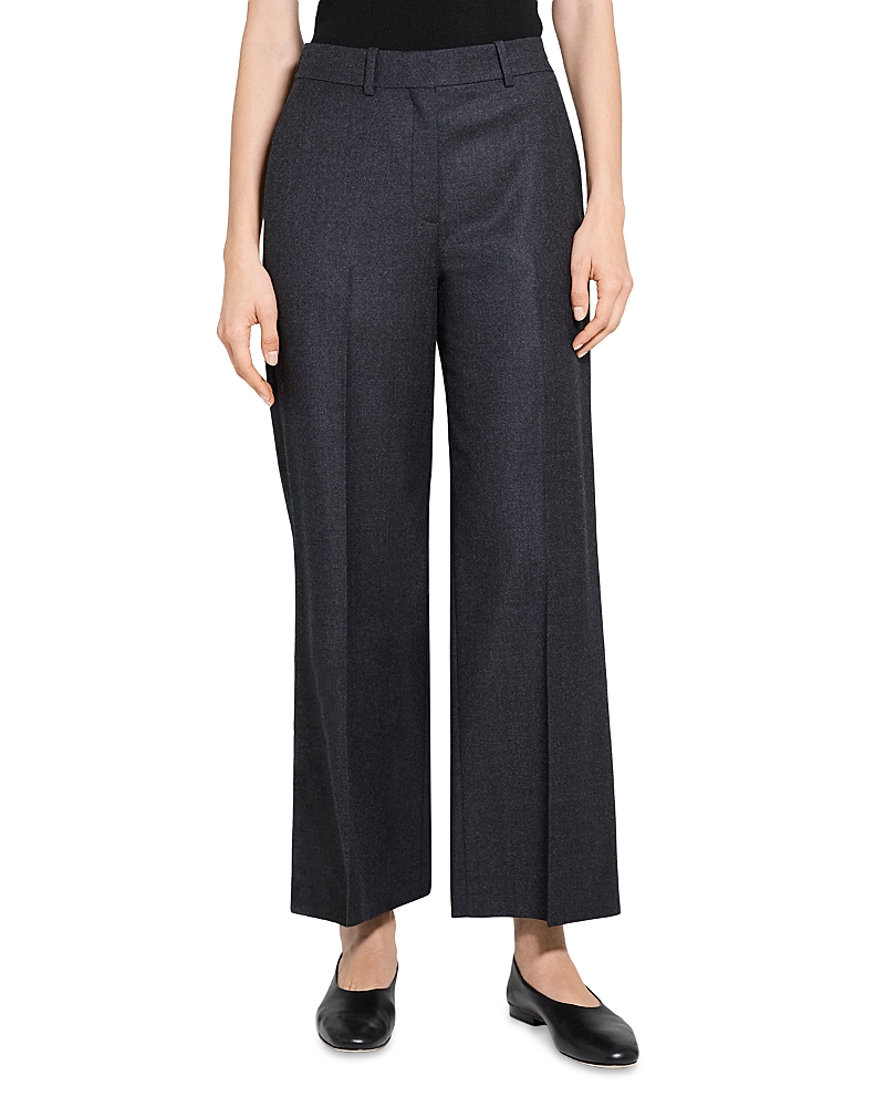 Theory Classic Wool Wide Leg Pants In Blue