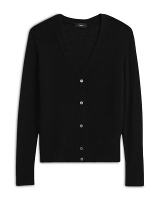 V Neck Cardigan in Feather Cashmere 