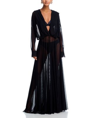 Hooded Mesh Gown