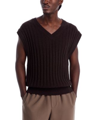Ribbed V-Neck Sweater Vest