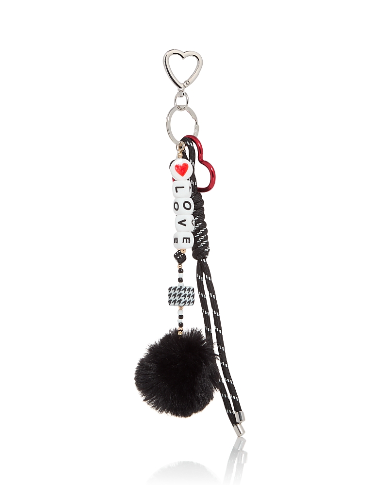 Aqua Love Bead Bag Charm - Exclusive In Black