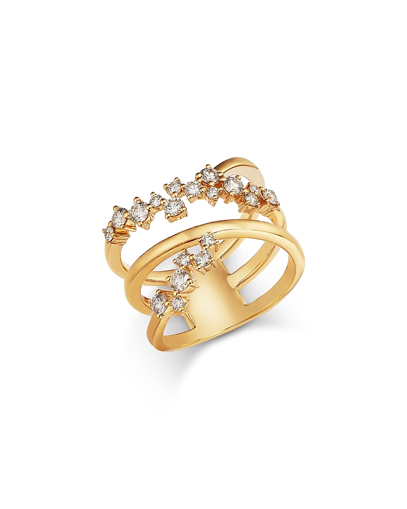Bloomingdale's Fine Collection Diamond Scatter Crossover Ring in 14K Yellow Gold, 0.72 tcw