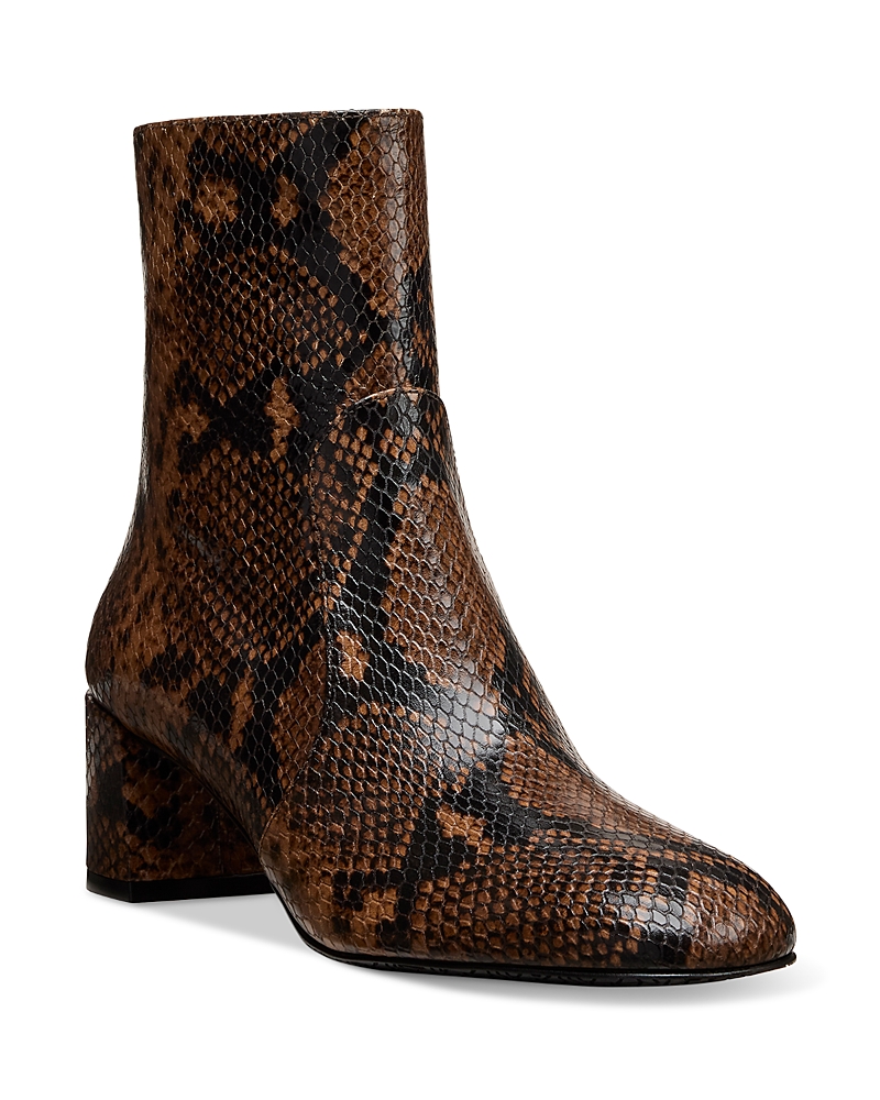 Stuart Weitzman Maeve Snakeskin Embossed Bootie In Animal Print