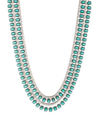 Cubic Zirconia Tennis Multi Row Necklace, 17"